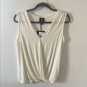 Bobeau Cream Wrap Sleeveless Tank Top